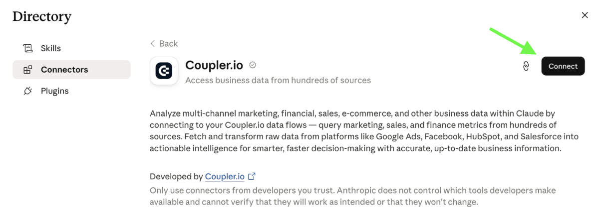 Claude Coupler.io connector