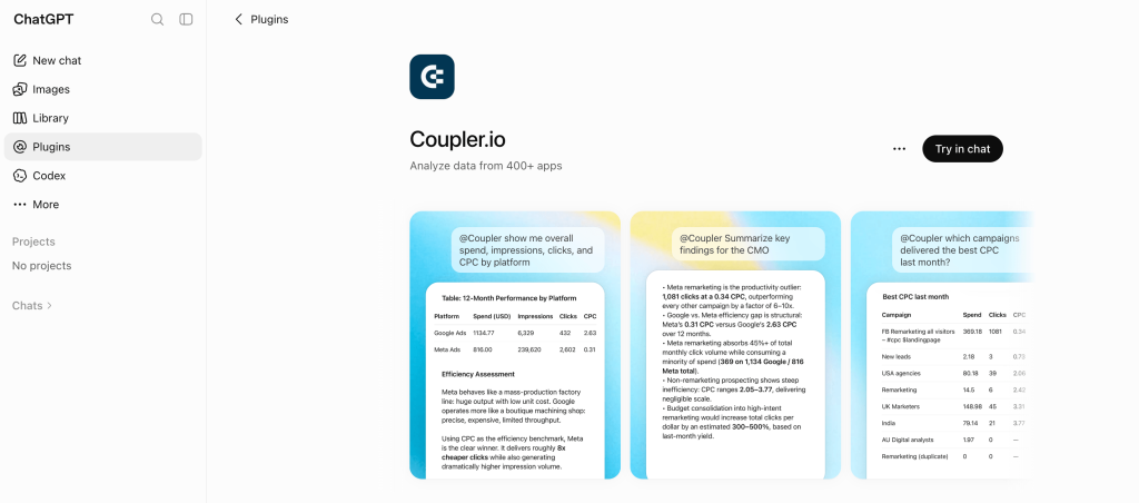 Connect Coupler.io to ChatGPT