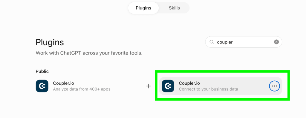 coupler chatgpt plugin app connector