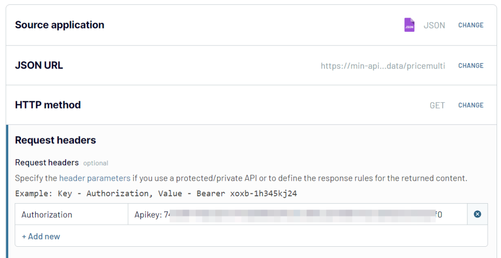 json source settings
