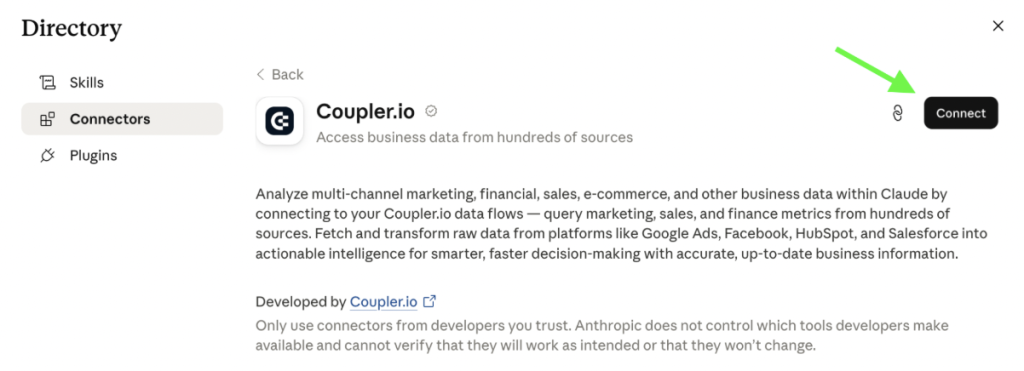 Coupler.io connector in Claude