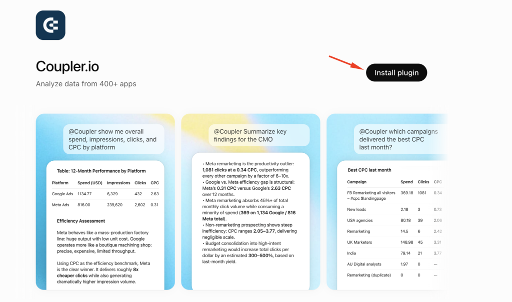 Coupler.io plugin in ChatGPT