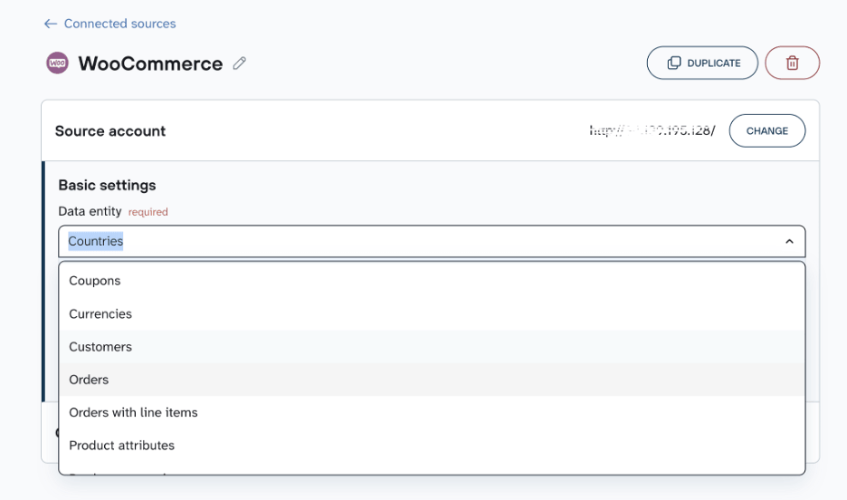 woocommerce data source