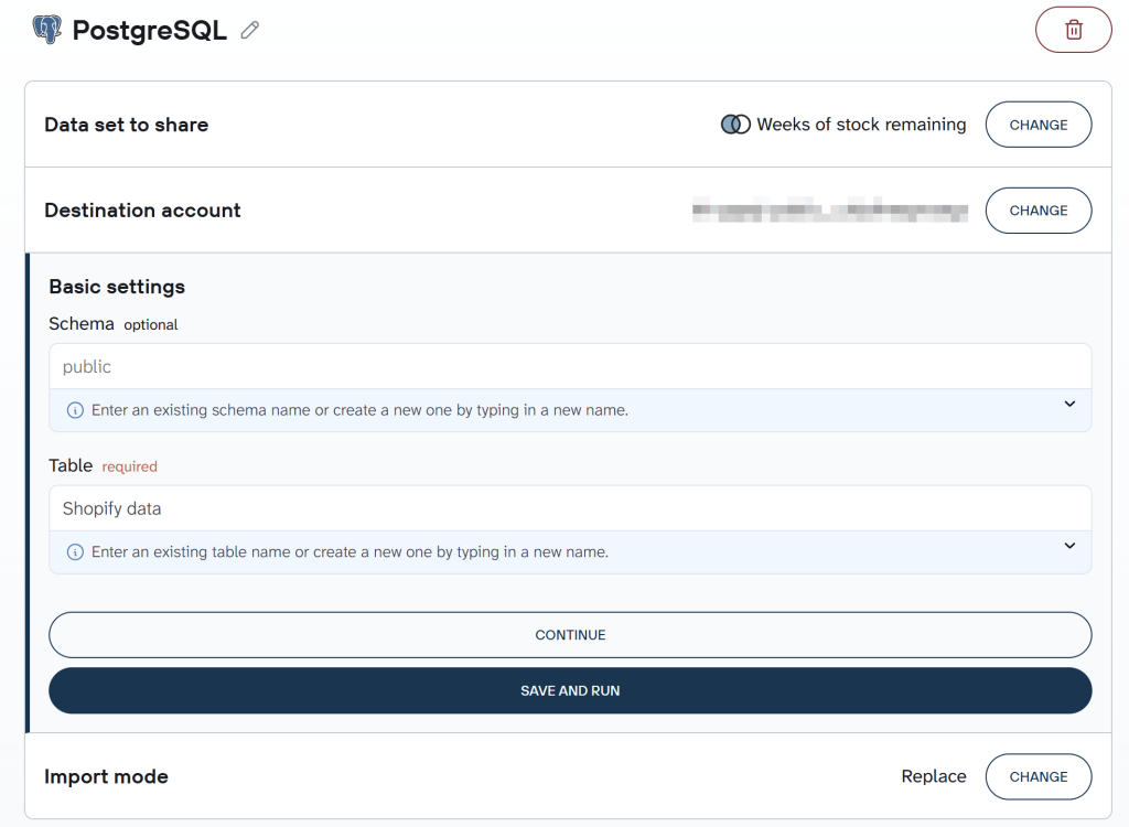 postgresql destination coupler