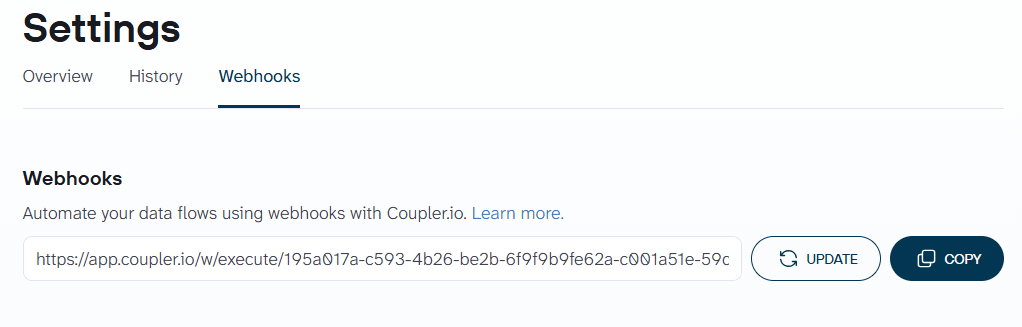 Coupler webhook
