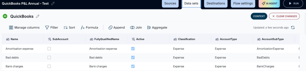 add business context quickbooks to chatgpt data flow coupler