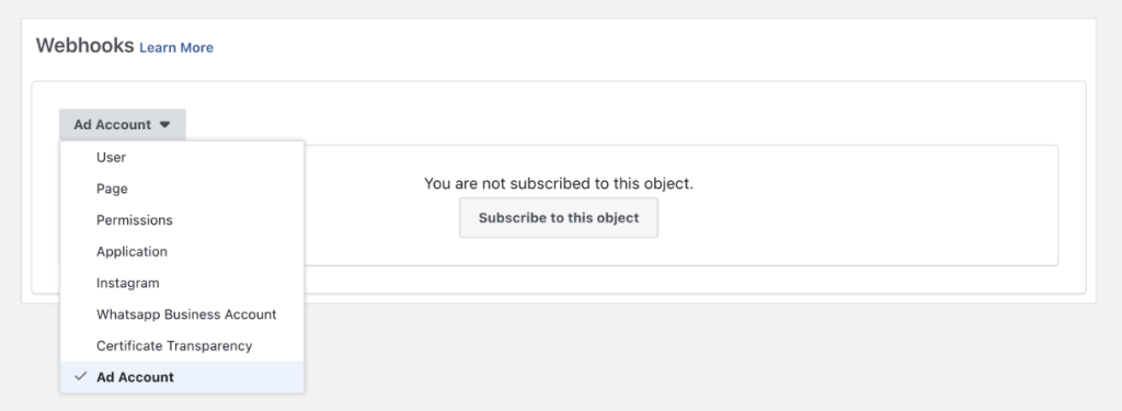 FB Ads webhook