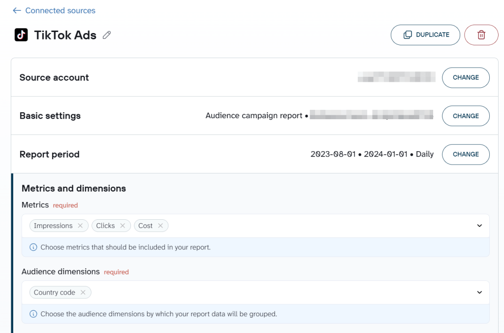 Setting up TikTok Ads as the data source in Coupler.io