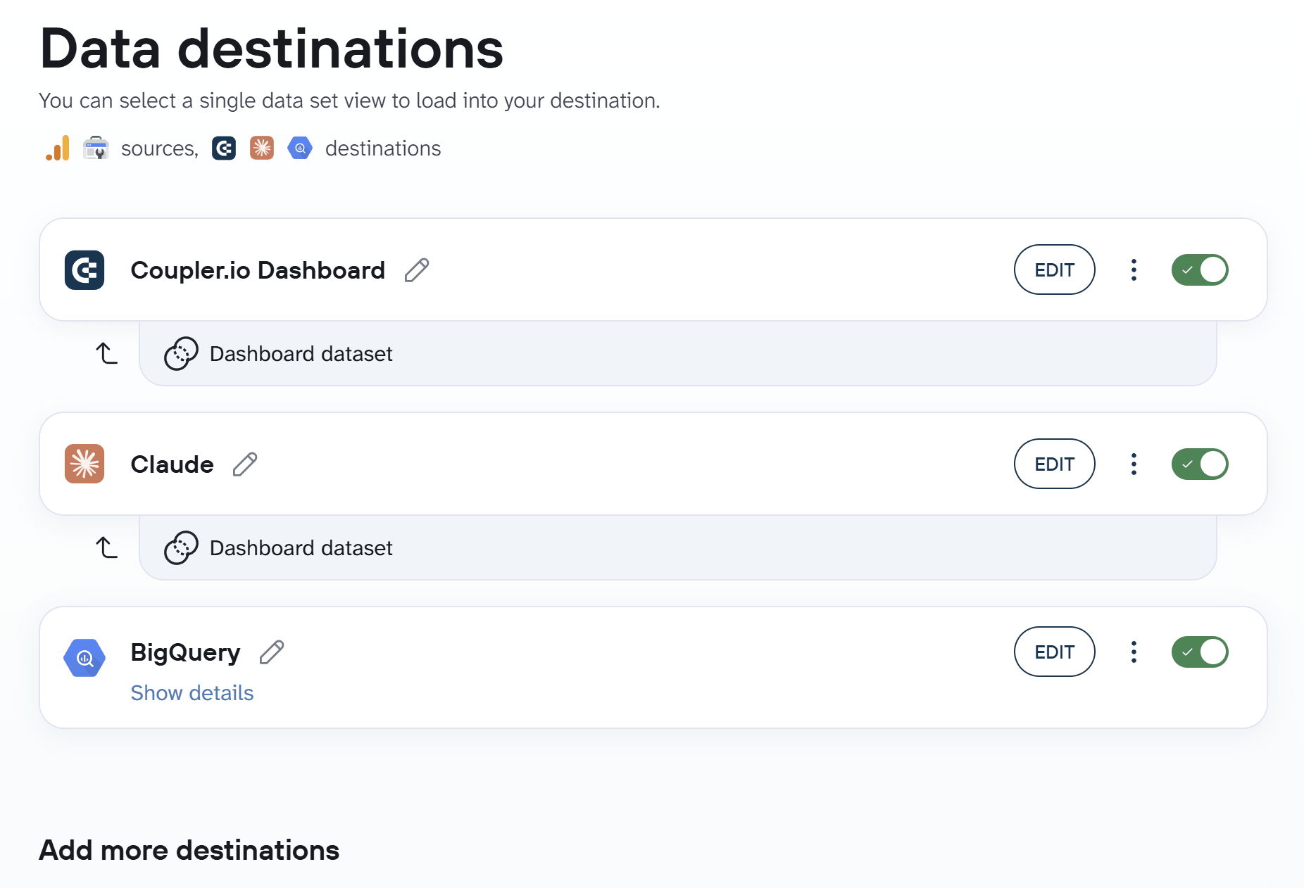 ga4 bigquery coupler multiple destinations