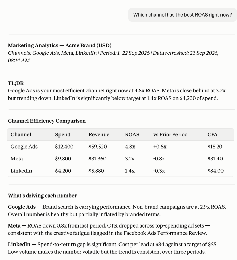 marketing analytics claude skill