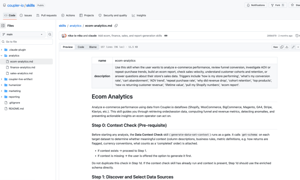 coupler ecommerce analytics skills github