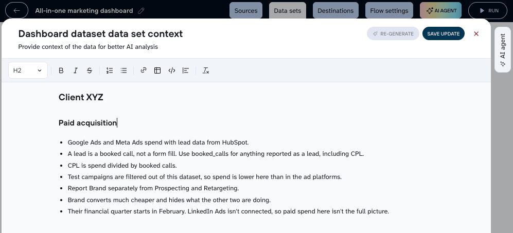 dashboard context client reports