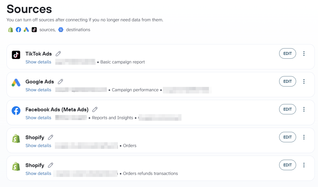 1 bigquery dataset and table