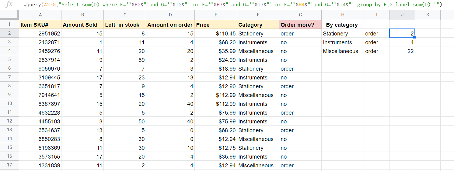 QUERY as an alternative to expand SUMIFS formula
