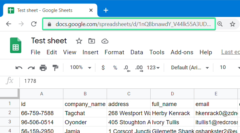 How to get a spreadsheet URL or ID