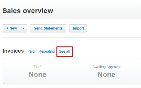 Resumen de ventas de Xero