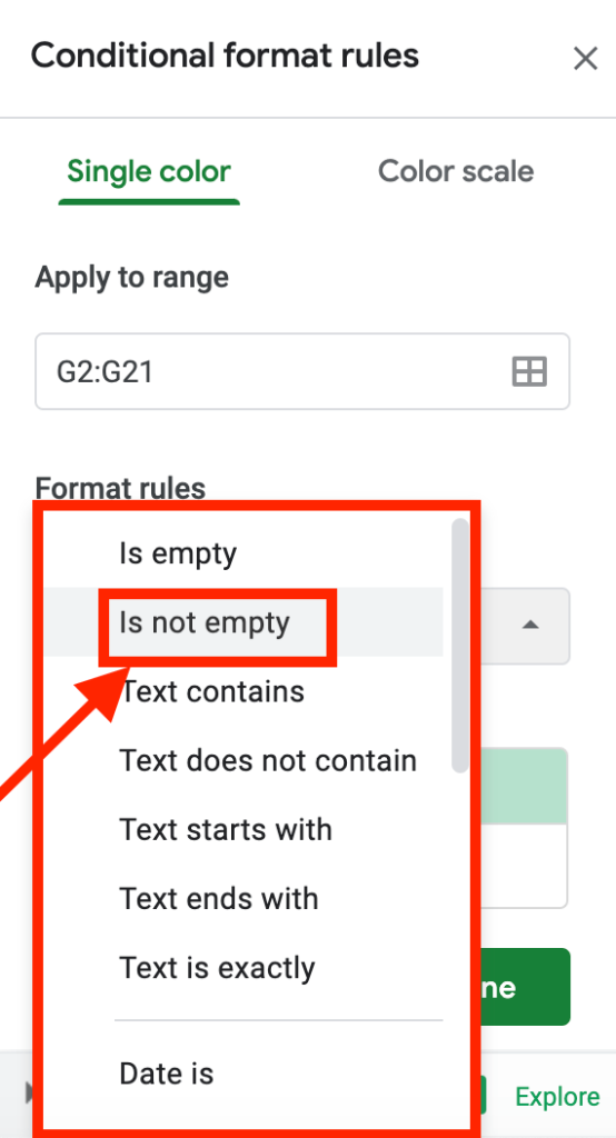 Format rules that you can apply to conditional formatting