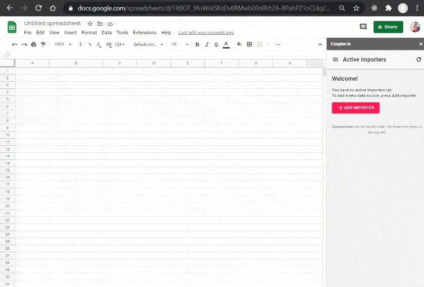 Getting data from different sources in Sheets using Coupler.io