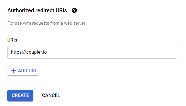 Authorized redirect URI