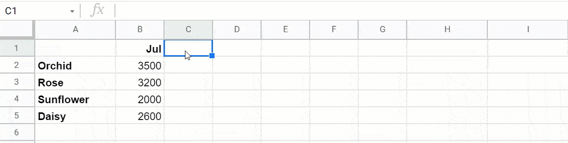 How to use an auto-filling to create chart data in Google Sheets