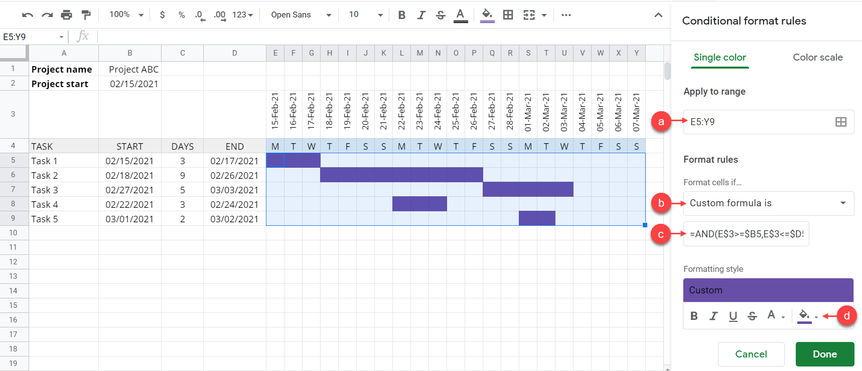 Apply conditional formatting