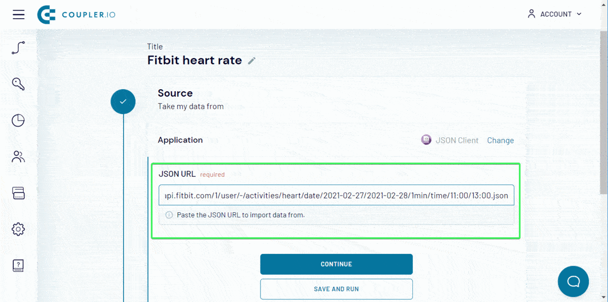Export Fitbit heart rate data