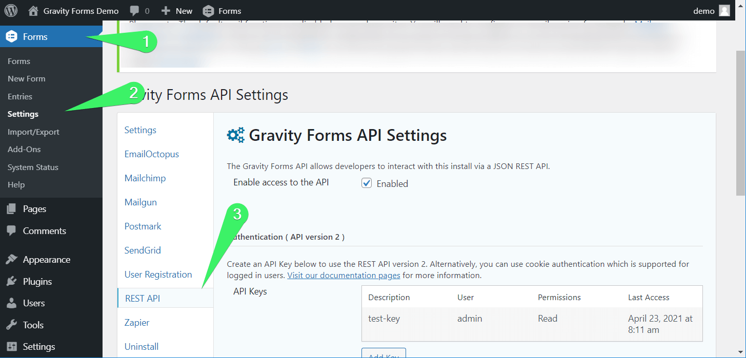 Gravity Forms REST API