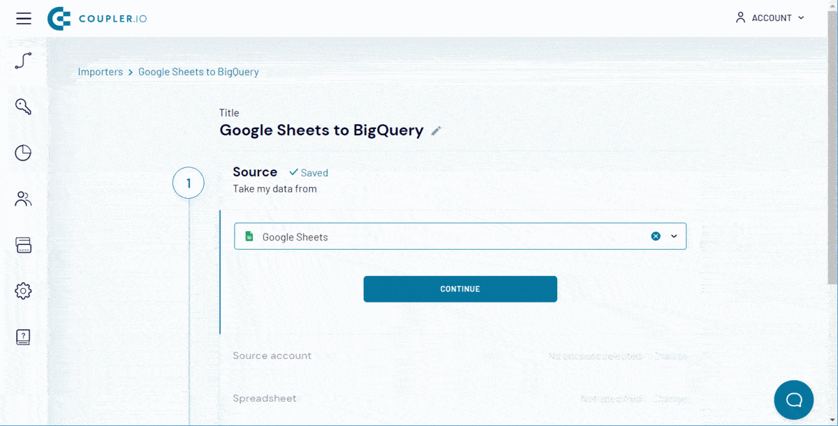Set up source (Google Sheets)