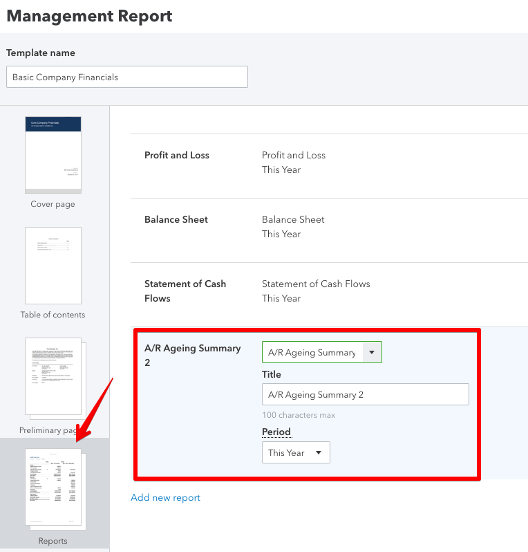 26 quickbooks online management report configuration
