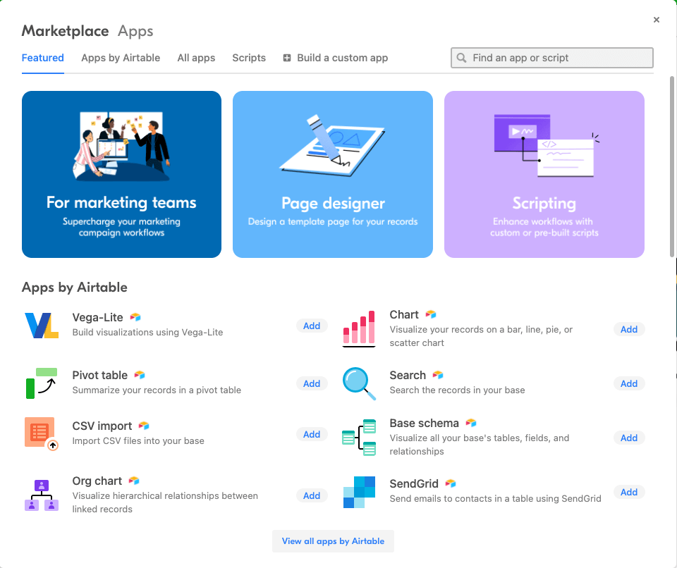11 airtable reports marketplace