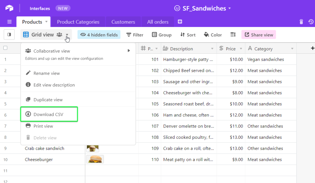 export from airtable to excel