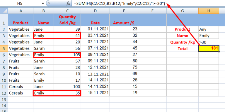 SUMIF Function in Excel with Multiple Criteria | Coupler.io Blog