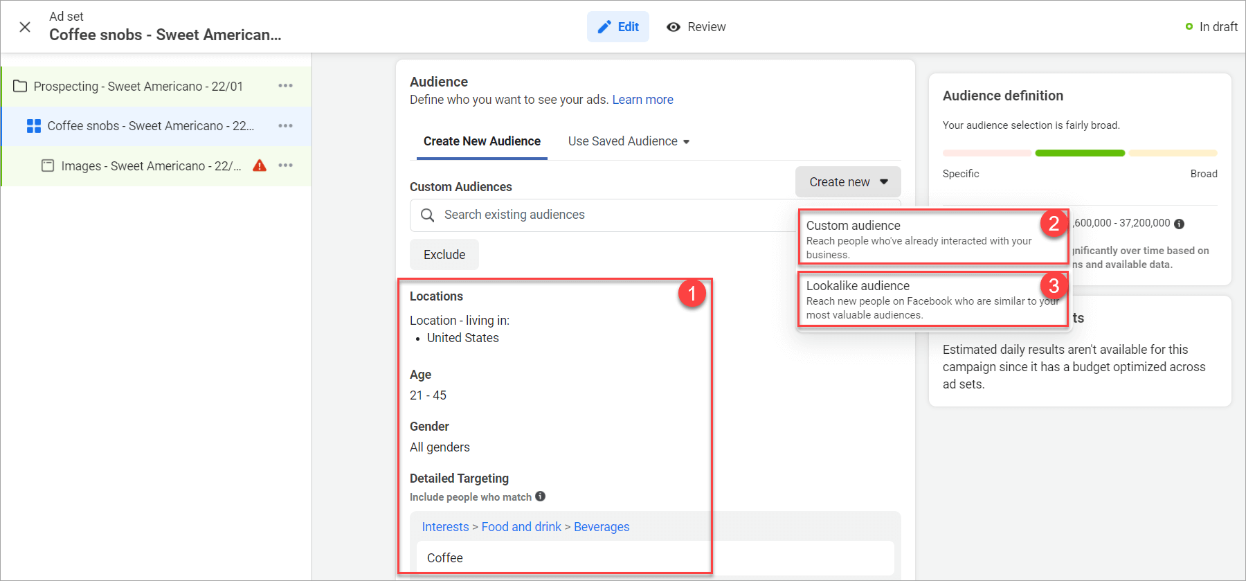 Gestion des audiences pour les Facebook Ads