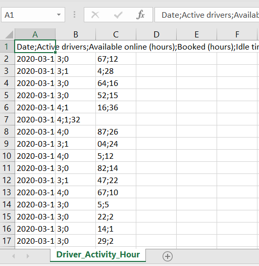 1 csv open in excel