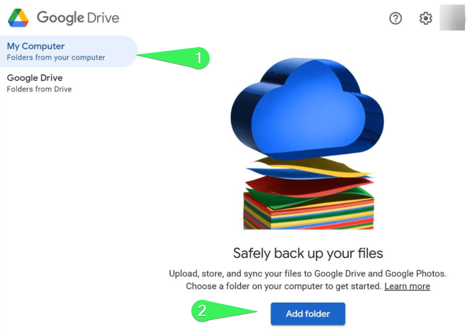 8 add folder google drive
