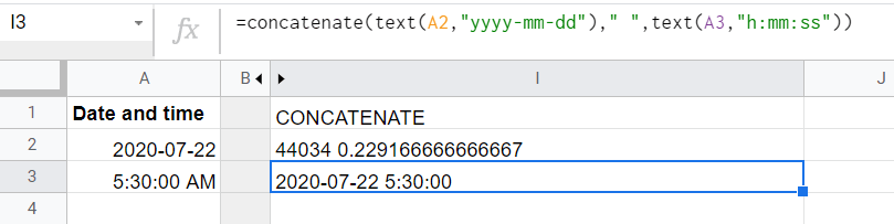 9.3 Merge cells with date and time concatenate