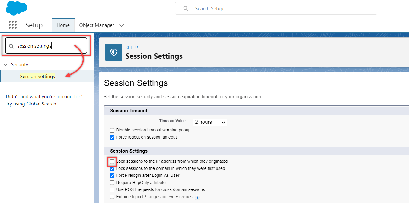 32 Session Settings in Salesforce