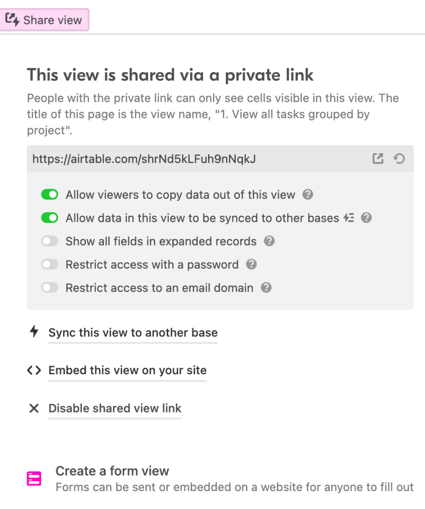 04. share view options