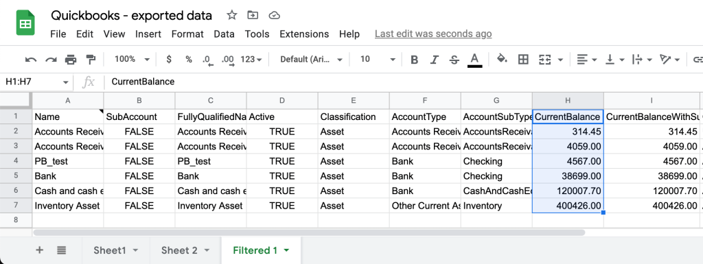 13. Coupler.io sorted QuickBooks data exported