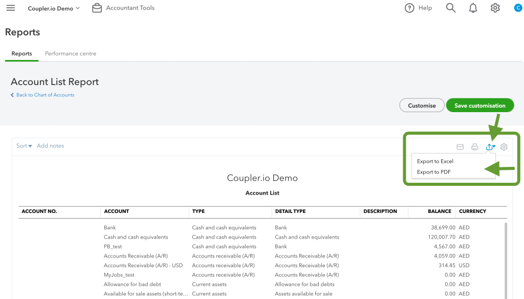 How to Export a Chart of Accounts in QuickBooks Coupler.io