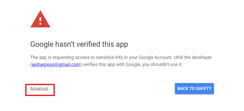 23 apps script google hasn t verified app
