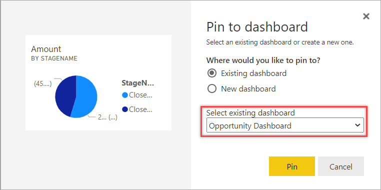 Figure 3.2.4. Pin a tile to a dashboard