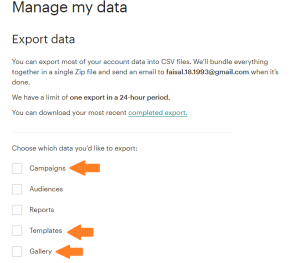 How to back up Mailchimp