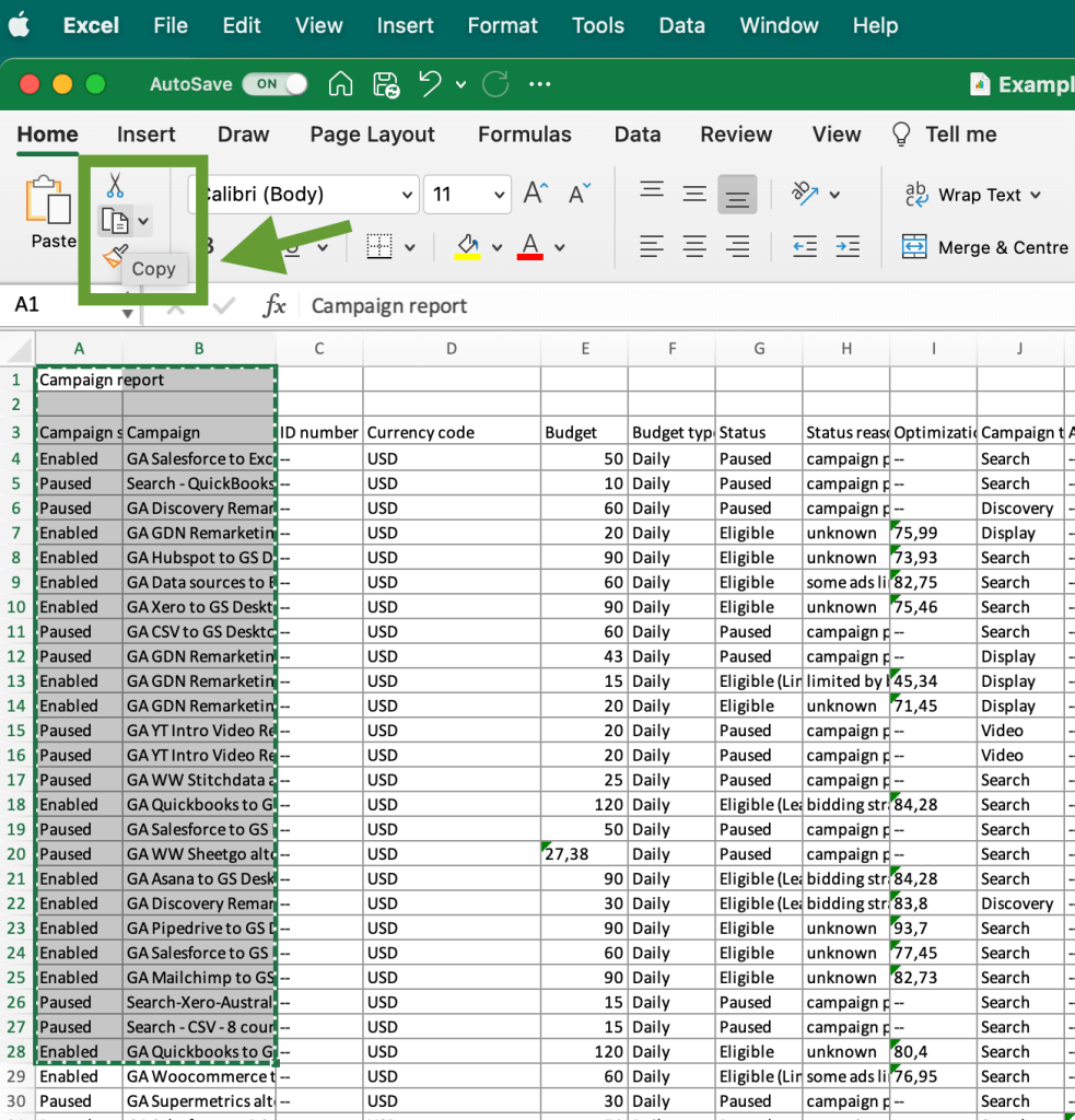 1. How to extract data from Excel manually