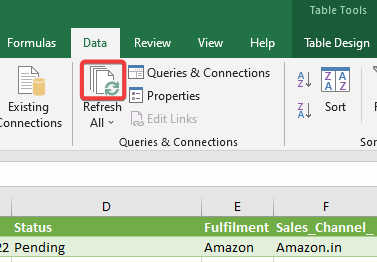 13 refresh connection in excel