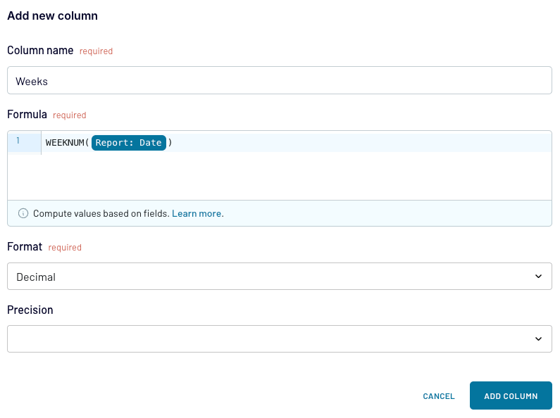 29 coupler data aggregation define custom formula for weekly time periods