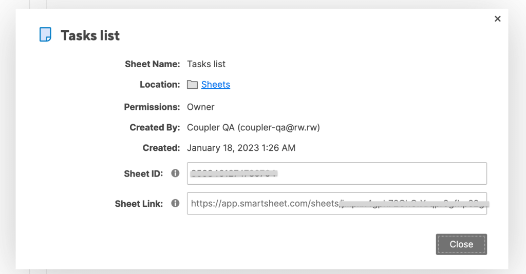 1 sheet ID 1 sheet ID