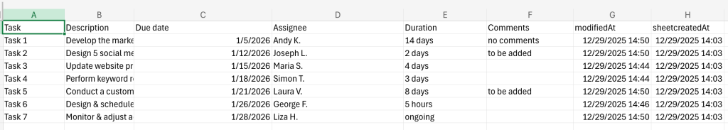 8. exported data to excel