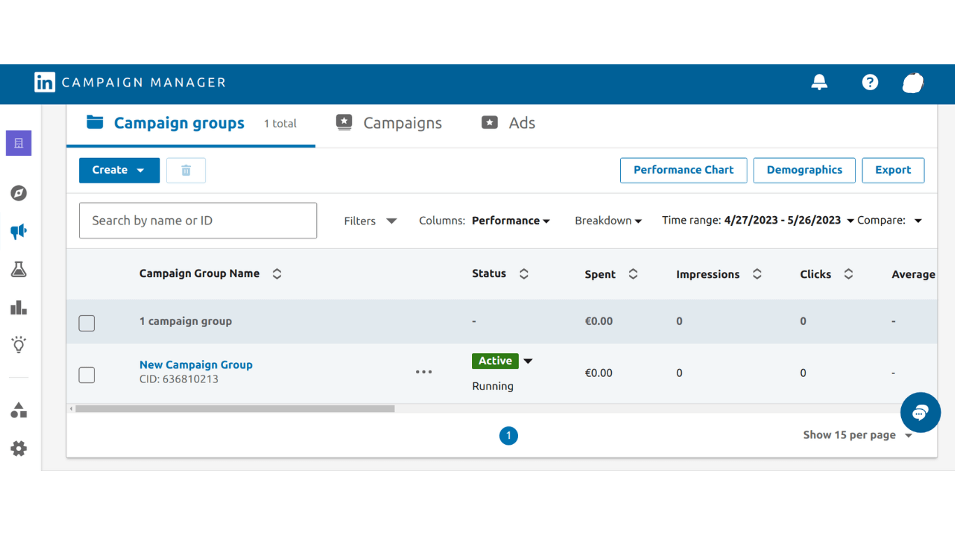 Gestor de campañas de LinkedIn