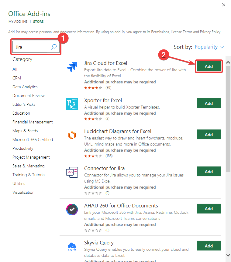 10 excel add ins search for jira